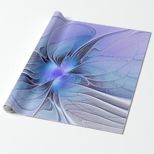 Abstrakte moderne fraktale Kunst Lavendelblau Geschenkpapier
