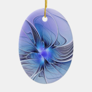 Abstrakte moderne fraktale Kunst Lavendelblau Keramik Ornament