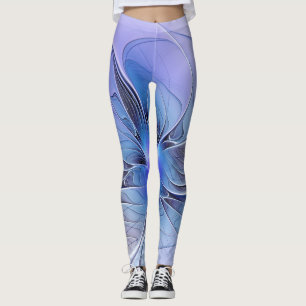 Abstrakte moderne fraktale Kunst Lavendelblau Leggings