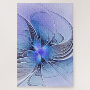 Abstrakte moderne fraktale Kunst Lavendelblau Puzzle