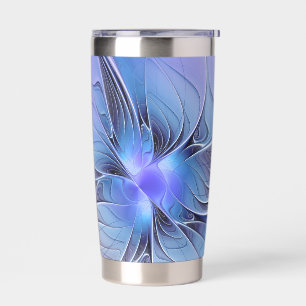 Abstrakte moderne fraktale Kunst Lavendelblau Thermobecher