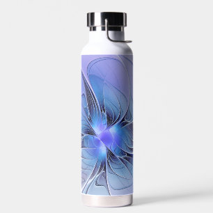 Abstrakte moderne fraktale Kunst Lavendelblau Trinkflasche
