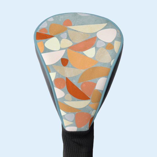 Abstrakte moderne Geometrie Golf Headcover (Abstract orange geometric art golf head cover)