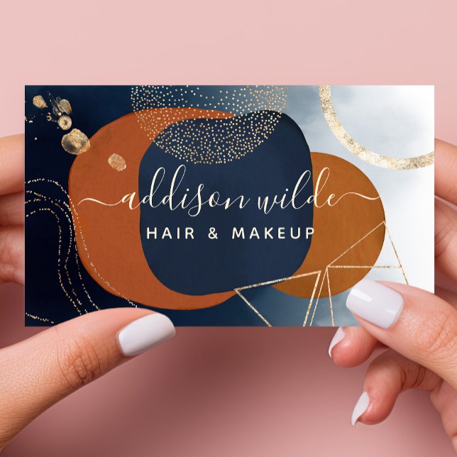 Abstrakte, moderne Geometrie von Kupfer und Gold Visitenkarte (Von Creator hochgeladen)