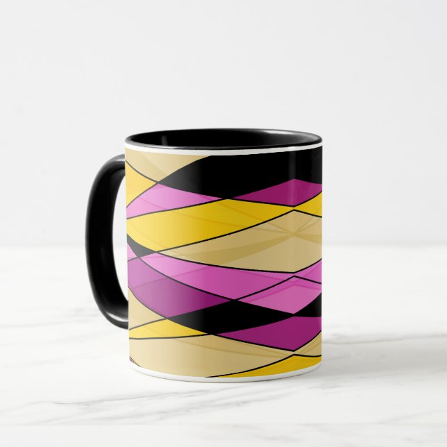 Abstrakte moderne geometrische Formen Dreiecke ros Tasse (Vorderseite Links)