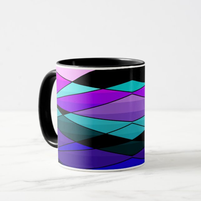 Abstrakte moderne geometrische Formen Dreiecke ros Tasse (Vorderseite Links)