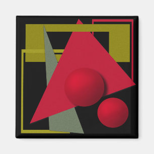 Abstrakte moderne geometrische Formen drucken Magnet