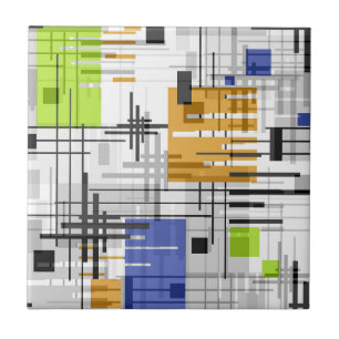 Abstrakte moderne geometrische Formen gestreift li Fliese