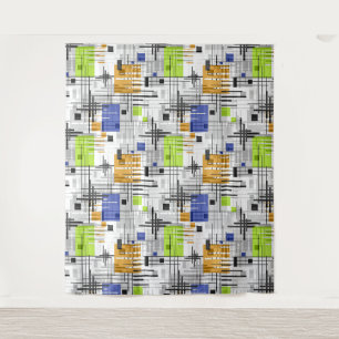 Abstrakte moderne geometrische Formen gestreift li Wandteppich