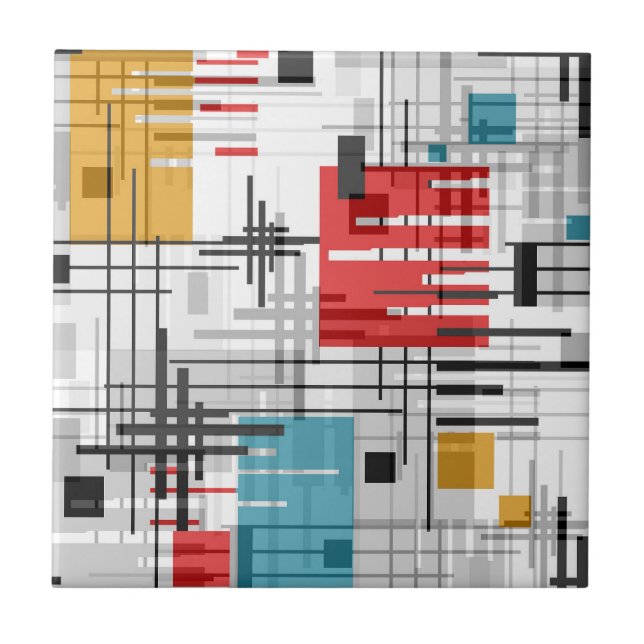 Abstrakte, moderne geometrische Formen, Streifen Fliese (Vorderseite)