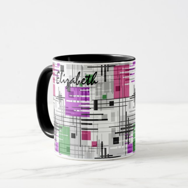 Abstrakte, moderne geometrische Formen, Streifen Tasse (Vorderseite Links)