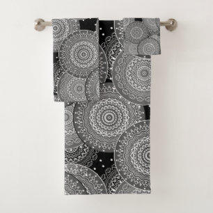 Abstrakte moderne geometrische Kreise runden Forme Badhandtuch Set