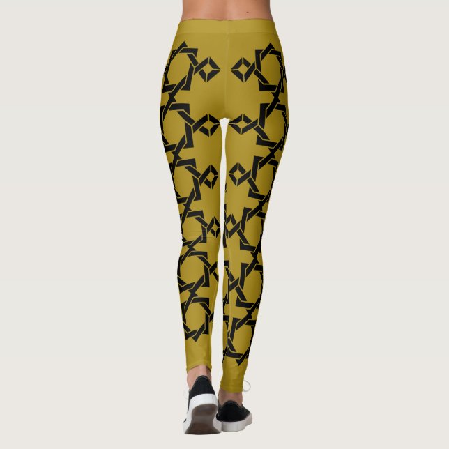 Abstrakte moderne geometrische Linien Leggings (Rückseite)