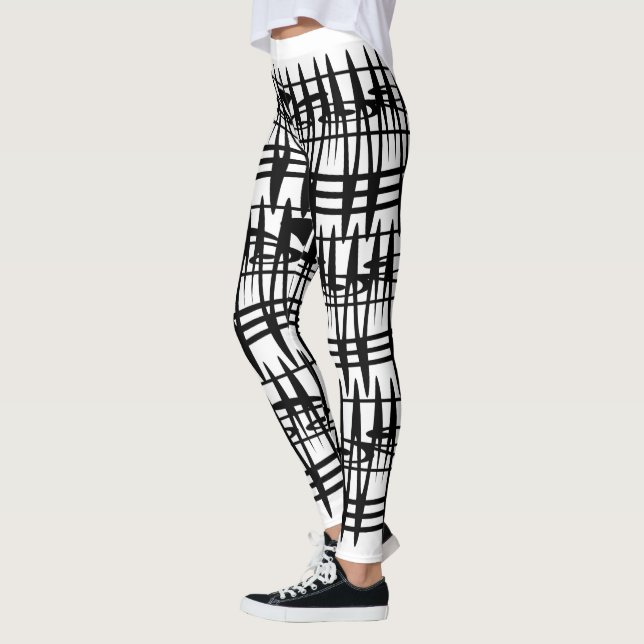 Abstrakte moderne geometrische Linien Leggings (Links)