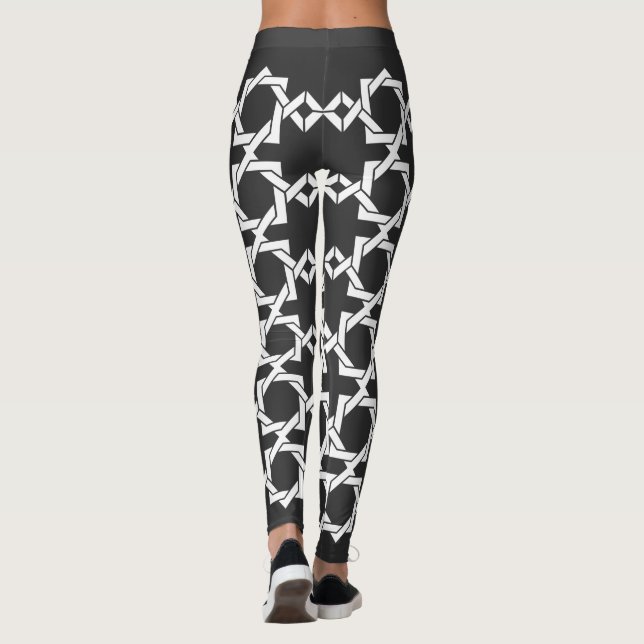Abstrakte moderne geometrische Linien Leggings (Rückseite)