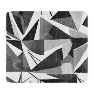 Abstrakte moderne geometrische Schwarz-Weiß-Aquare Schneidebrett