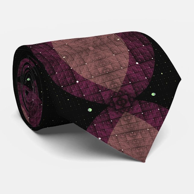 Abstrakte moderne geometrische schwarze violette F Krawatte (Gerollt)