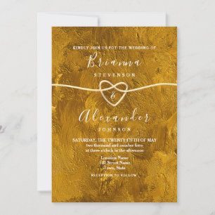 Abstrakte moderne glitzernde goldene Hochzeits-Ein Einladung