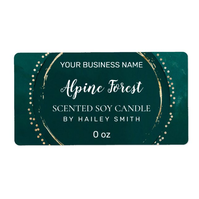 Abstrakte moderne, grüne und goldfarbene Kerzen (Vorne)