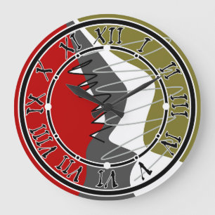 Abstrakte, moderne, kreative, applicke Kissen mit  Große Wanduhr