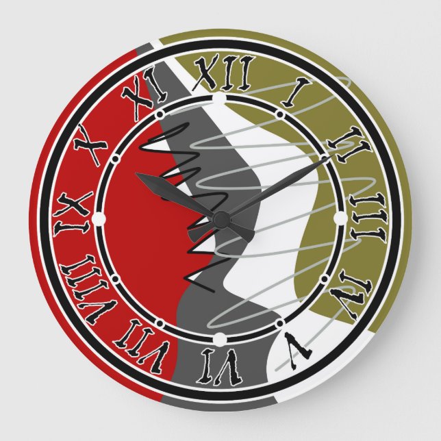 Abstrakte, moderne, kreative, applicke Kissen mit  Große Wanduhr (Vorderseite)