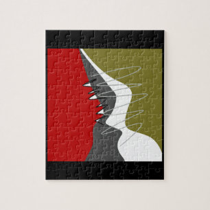 Abstrakte, moderne, kreative, applicke Kissen mit  Puzzle