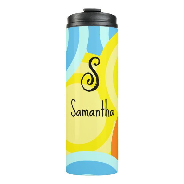 Abstrakte moderne Kreise Thermosbecher (Vorderseite)