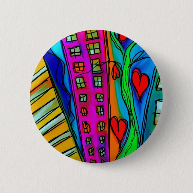 Abstrakte Moderne Kunst Button (Vorderseite)