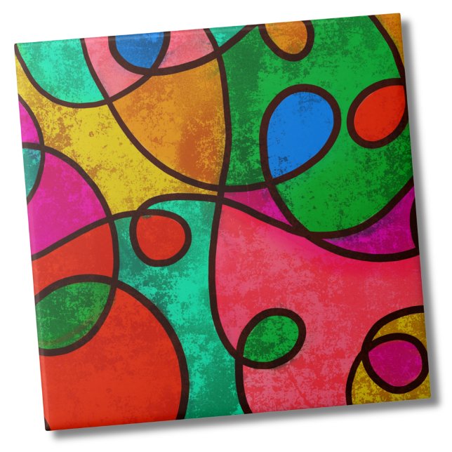 Abstrakte Moderne Kunst Fliese (Contemporary Colorful Modern Art Graffiti Abstract Tile)