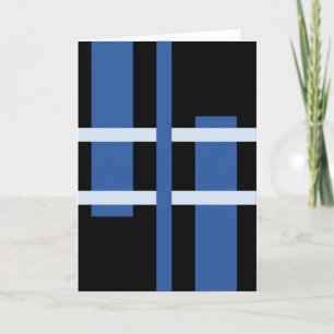 Abstrakte Moderne Kunst Lines Blue Black Dankeskarte