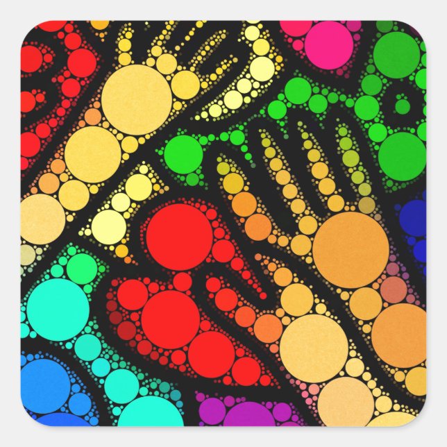 Abstrakte Moderne Kunst Quadratischer Aufkleber (Vorderseite)