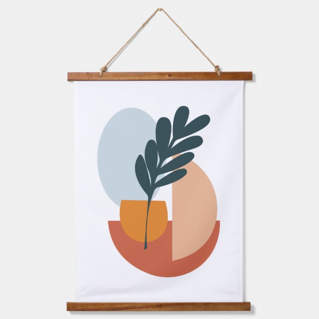 Abstrakte Moderne Kunst Wandteppich Mit Holzrahmen (Vorderseite)