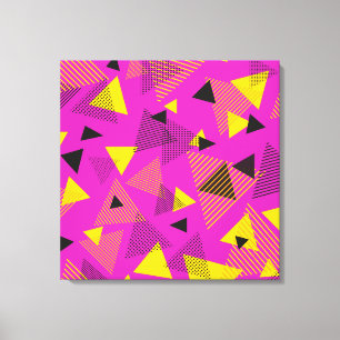 Abstrakte moderne Kunstdreiecke Lila Gelb Schwarz Leinwanddruck