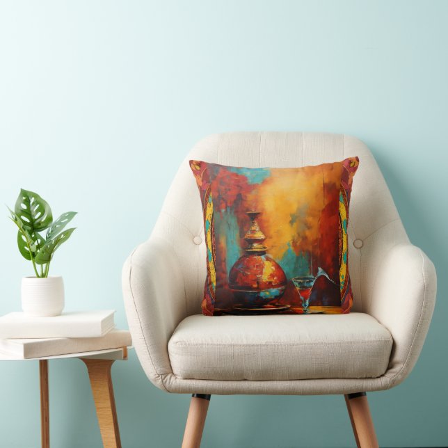abstrakte moderne Kunstmalerei Kissen (Stuhl )