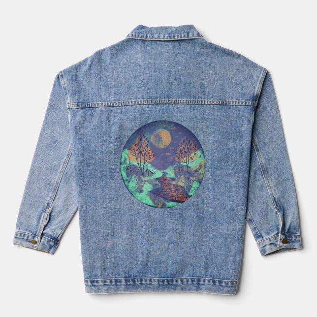 abstrakte moderne Landschaft Jeansjacke (Rückseite)