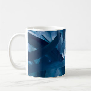 Abstrakte moderne Malerei Landschaft. Blaue Nacht Kaffeetasse