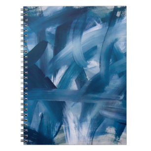 Abstrakte moderne Malerlandschaft. Blue-Nacht-Kuns Notizblock