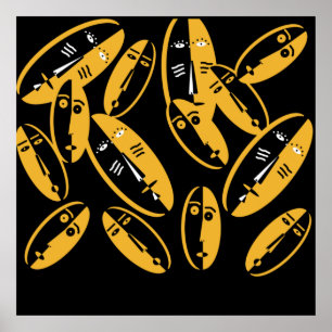 abstrakte moderne Masken Poster
