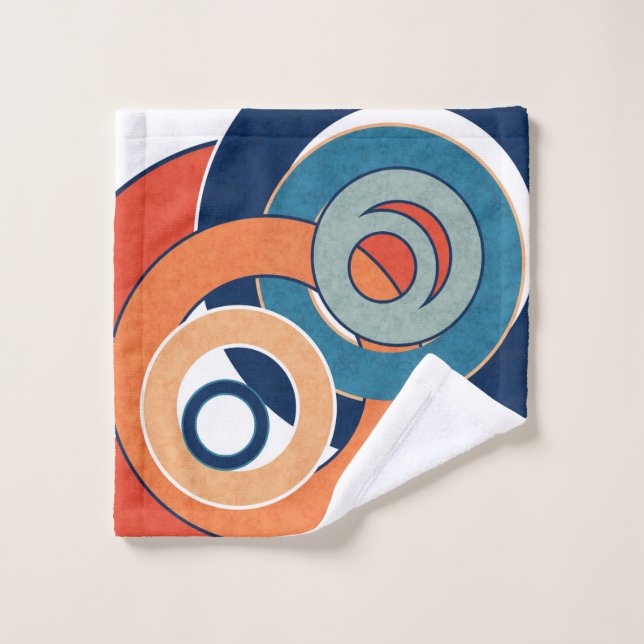 Abstrakte moderne minimalistische Kunstlandschaft Badhandtuch Set (Waschlappen)