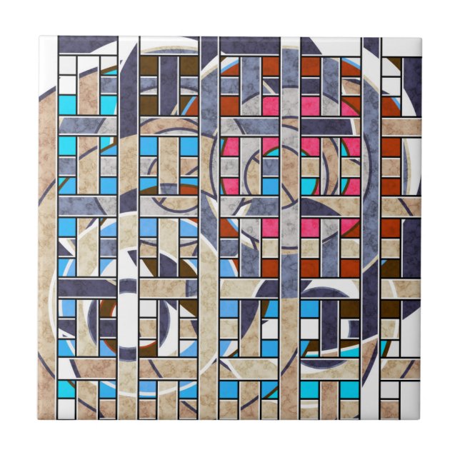 Abstrakte moderne minimalistische Kunstlandschaft Fliese (Vorderseite)