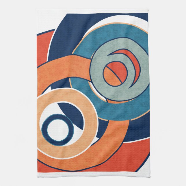 Abstrakte moderne minimalistische Kunstlandschaft Geschirrtuch (Vertikal)