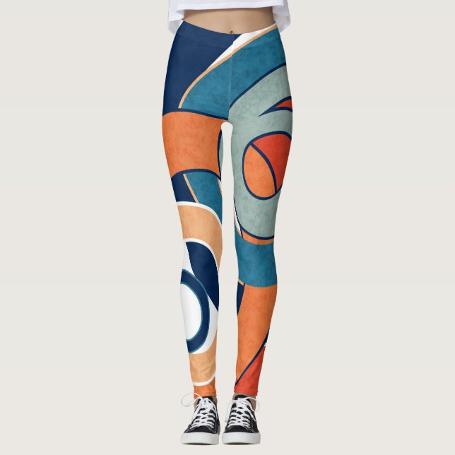 Abstrakte moderne minimalistische Kunstlandschaft Leggings (Vorderseite)