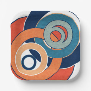 Abstrakte moderne minimalistische Kunstlandschaft Pappteller