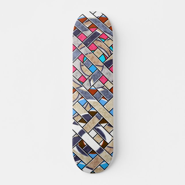 Abstrakte moderne minimalistische Kunstlandschaft Skateboard (Vorne)