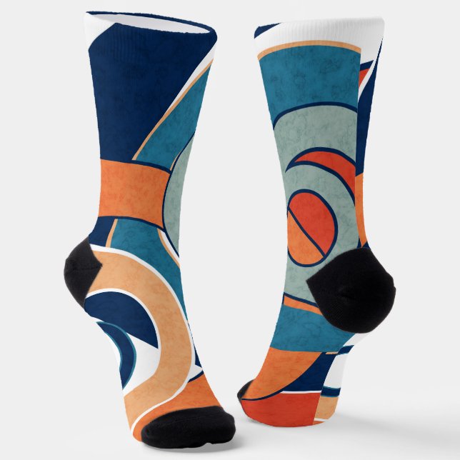 Abstrakte moderne minimalistische Kunstlandschaft Socken (Gewinkelt)