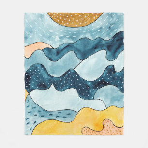 Abstrakte moderne minimalistische Landschaft mit g Fleecedecke