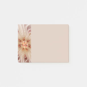 Abstrakte moderne Pfirsich-Pastell-Blumen-Fraktal- Post-it Klebezettel
