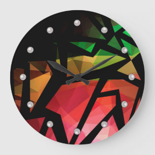 Abstrakte moderne polygonal graffiti geometrisch d große wanduhr