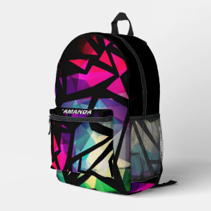 Abstrakte moderne polygonale Graffiti geometrisch Bedruckter Rucksack