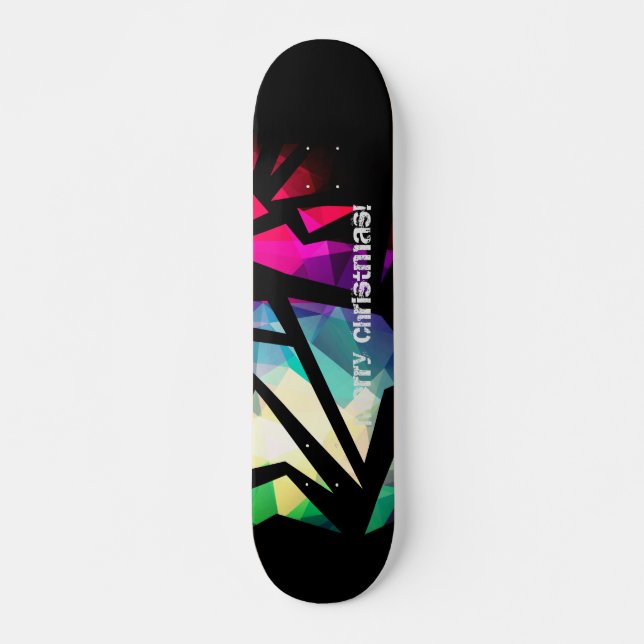 Abstrakte moderne polygonale Graffiti geometrisch Skateboard (Vorne)
